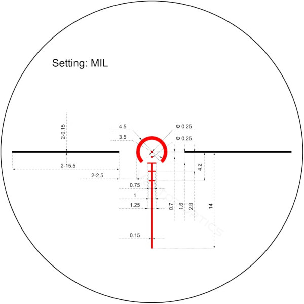 XD Precision Black-CQB F1 1-6x24 BDC Reticle Optical Sight