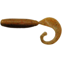 Silicone Reins FAT G TAIL GRUB 3" B09 Smoke Mustard 10pcs