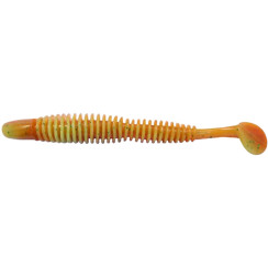 Silicone Reins Bubbring Shad 4" 308 Marble Chart Orange 8pcs