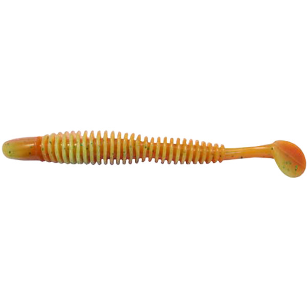 Silicone Reins Bubbring Shad 4" 308 Marble Chart Orange 8pcs