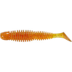 Silicone Reins Bubbring Shad 3" 566 Motor Oil Red Flake 8pcs
