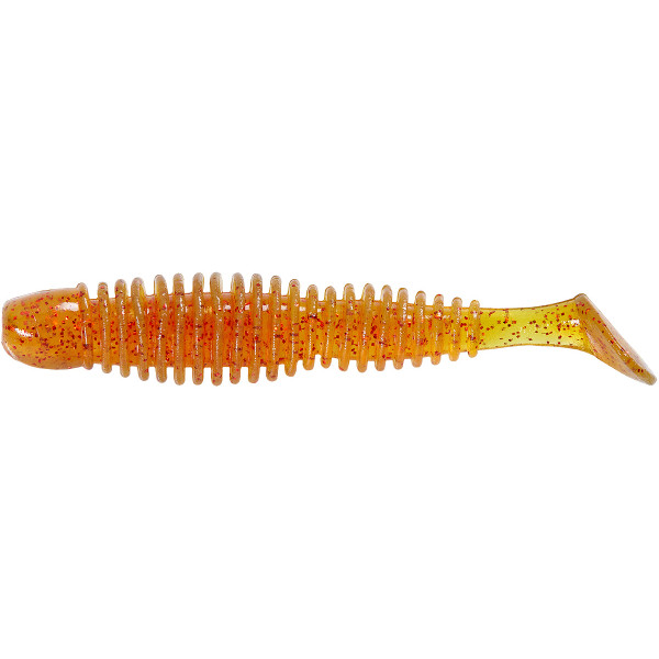Silicone Reins Bubbring Shad 3" 566 Motor Oil Red Flake 8pcs