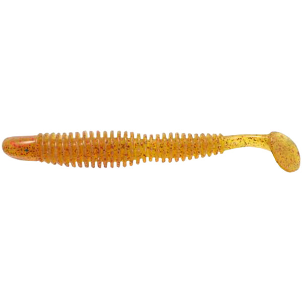Silicone Reins Bubbring Shad 4" 566 Motor Oil Red Flake 8pcs