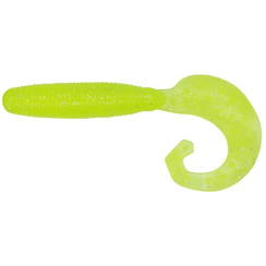 Силикон Reins FAT G-TAIL GRUB 4" 129 Glow chart silver 10 шт					
