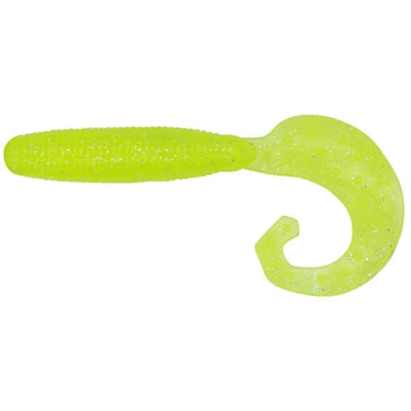 Силикон Reins FAT G-TAIL GRUB 4" 129 Glow chart silver 10 шт					