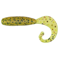 Silicone Reins FAT G TAIL GRUB 3" B61 Chart Pepper/Motoroil Red Gold