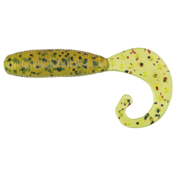Silicone Reins FAT G TAIL GRUB 3" B61 Chart Pepper/Motoroil Red Gold