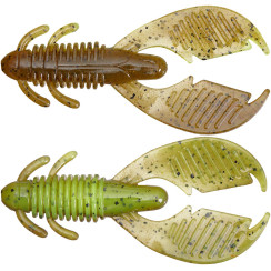 Silicone Reins AX Craw Mini 2" B08 Green Pumpkin Chart Melon (9 pcs/pack)