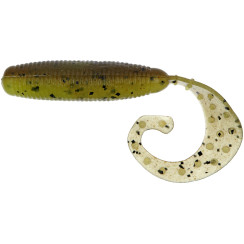 Silicone Reins FAT G-Tail Grub 2" B08 Green Pumpkin Chart Melon (16 pcs/pack)