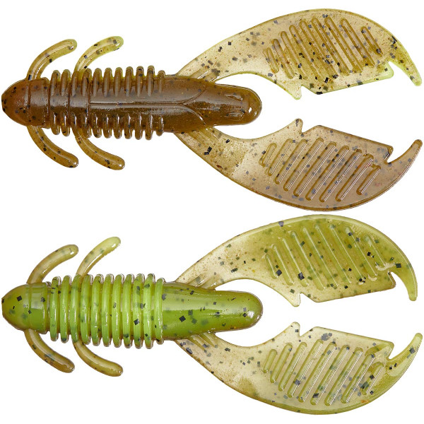 Silicone Reins AX Craw 3.5" B08 Green Pumpkin Chart Melon (6 pcs/pack)