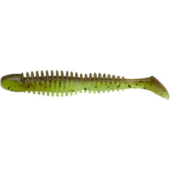 Silicone Reins Bubbring Shad 3" B08 Green Pumpkin Chart Melon(6 pcs/pack)