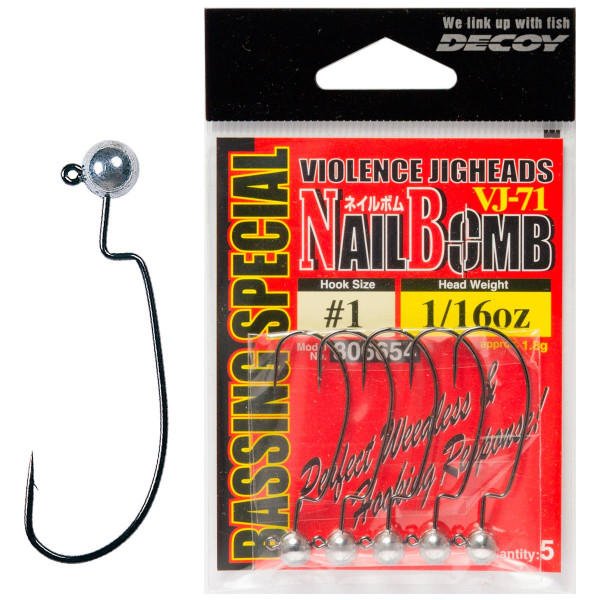 Jig head Decoy Nail Bomb VJ-71 #2 2.5g 5 pcs/pack