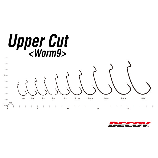 Крючок Decoy Worm 9 Upper Cut 1/0, 9шт