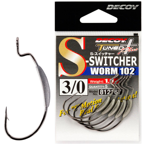 Гачок Decoy Worm 102 S-Switcher 5/0, 4шт