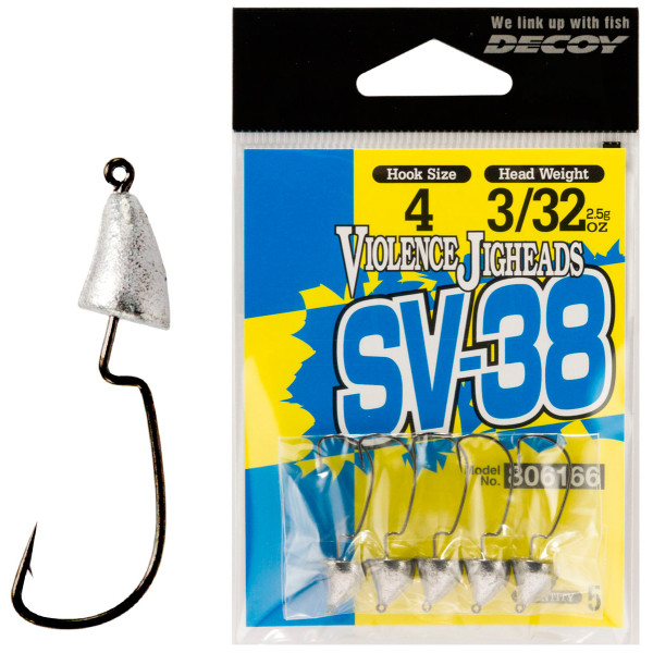 Джиг головка Decoy Violence Jighead SV-38 #4 2.5g 5 шт/уп