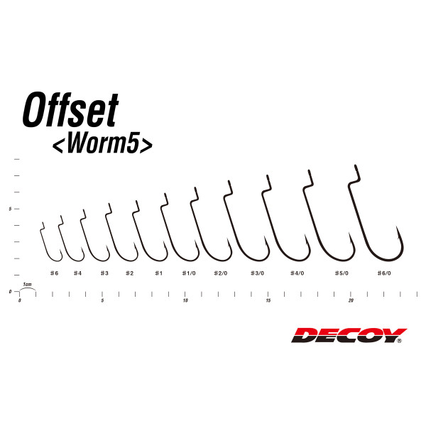 Гачок Decoy Worm 5 Offset 6, 9шт
