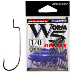 Гачок Decoy Worm 5 Offset 1/0, 9шт