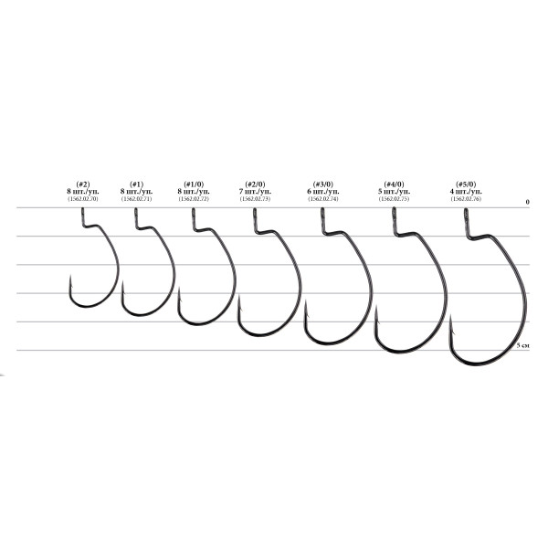 Гачок Decoy Worm 25 Hook Wide 2/0, 7 шт