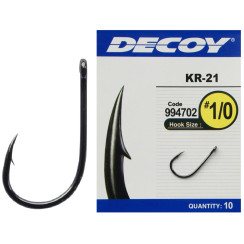 Гачок Decoy KR-21 Black Nickeled #1/0, 10 шт.