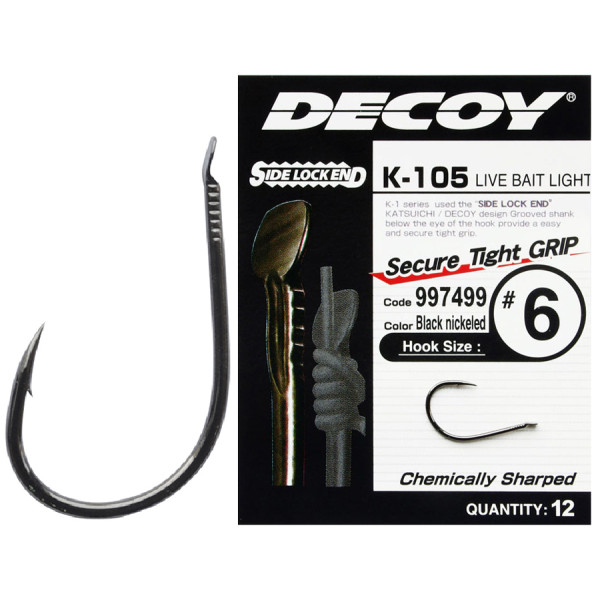 Гачок Decoy K-105 Live bait light #8, 12шт.