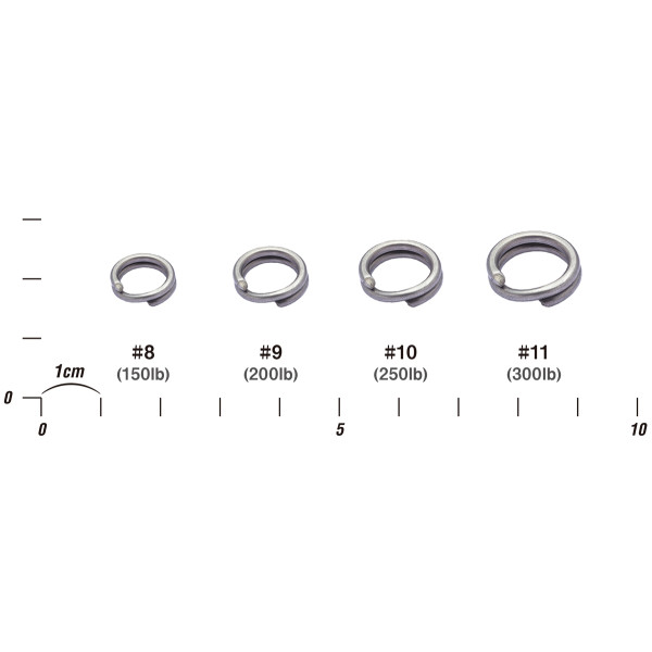 Кольцо заводное Decoy Split Ring 10, 250lb, 8 шт.