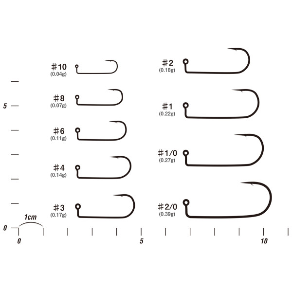 Decoy JIG12 #10 hook, 9 pcs