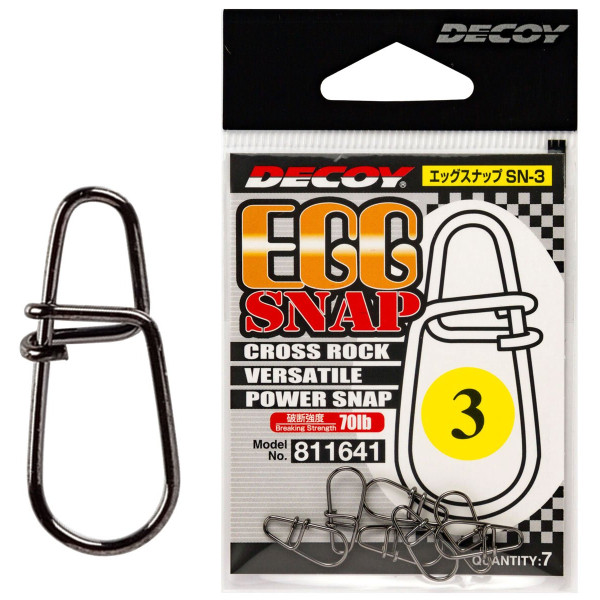 Застежка Decoy SN-3 Egg Snap 1, 30lb, 7 шт