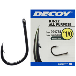 Гачок Decoy KR-22 Black Nickeled #1, 10 шт.