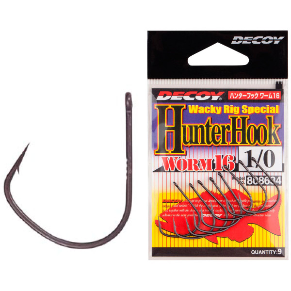 Гачок Decoy Worm16 Hunter Hook #1/0 9 шт/уп