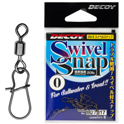Вертлюжок с застежкой Decoy SN-9 Swivel Snap #00 (6 шт/уп)