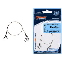 Повідець UKRSPIN Orange Spinning AFW 1х19 25см 7кг(15lb)/0.25мм (2шт/уп)