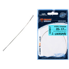 Leash UKRSPIN Orange Spinning Twitch Steel Leader AFW 15cm 9kg(20lb)/0.3mm (10pcs/pack)