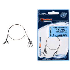 Leash UKRSPIN Orange Spinning AFW 1x7 30cm14kg(30lb)/0.3mm (2pcs/pack)
