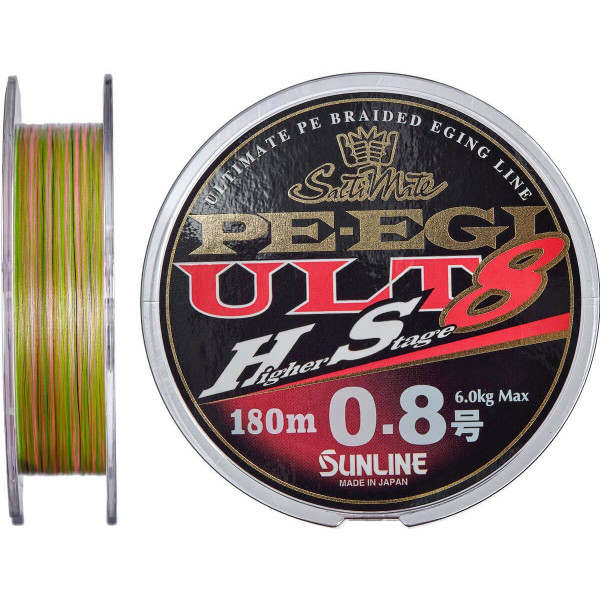Шнур Sunline PE EGI ULT HS8 180м #0.8/0.148mm 6.0kg