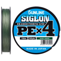 Cord Sunline Siglon PE x4 150m (dark green) #1.2/0.187mm 20lb/9.2kg