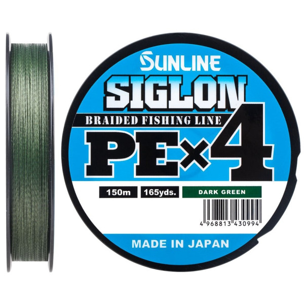 Cord Sunline Siglon PE x4 150m (dark green) #2.0/0.242mm 35lb/15.5kg