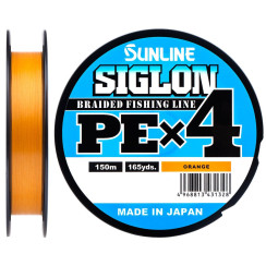 Cord Sunline Siglon PE x4 150m (orange) #0.8/0.153mm 12lb/6.0kg