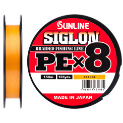 Cord Sunline Siglon PE x8 150m (orange) #1.0/0.171mm 16lb/7.7kg