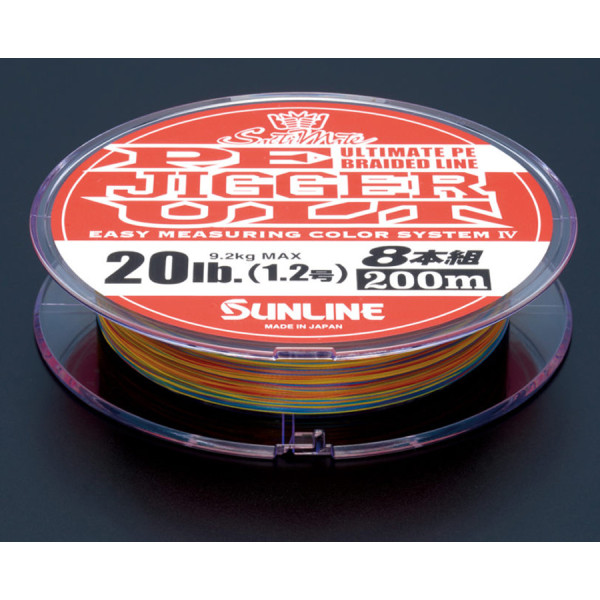 Cord Sunline PE-Jigger ULT x8 200m (multicolor) #1.7/0.225mm 30lb/13.0kg