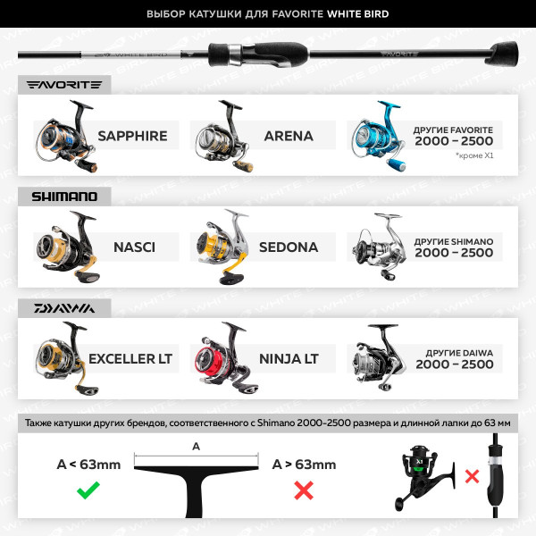 Spinning rod Favorite White Bird WBR1-762UL-T 2.29m 1.5-7g Fast