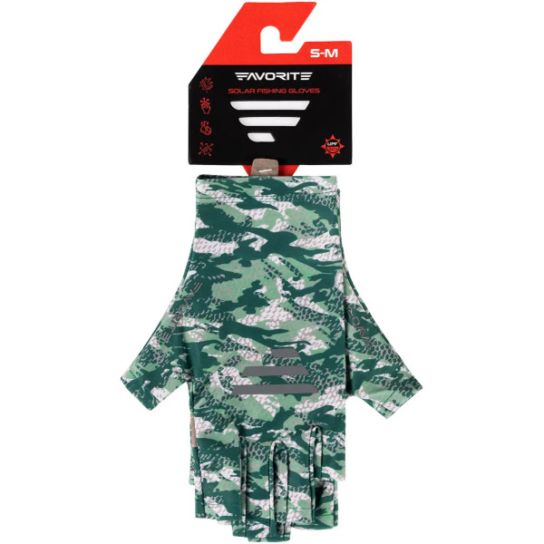 Favorite Solar Fishing Gloves 5 Cut S/M green