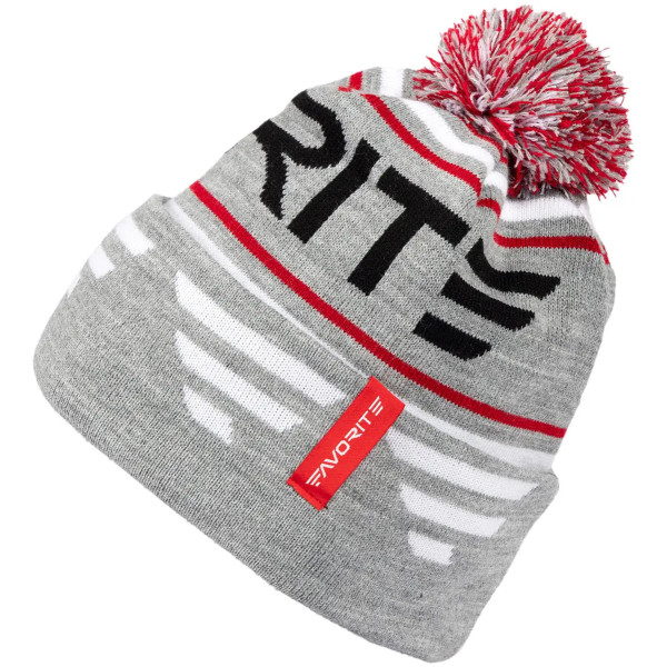 Favorite Pompon Hat 56 Gray Black Logo