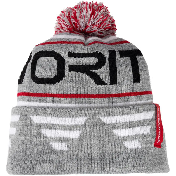 Favorite Pompon Hat 56 Gray Black Logo