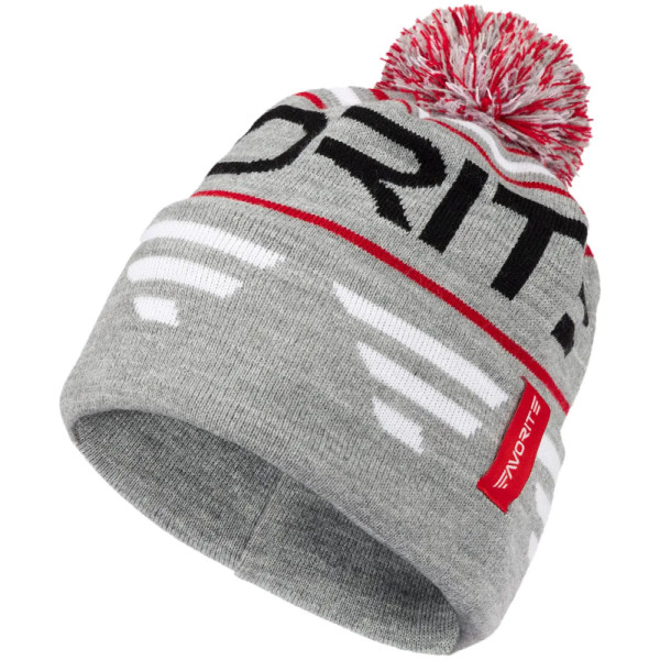 Favorite Pompon Hat 56 Gray Black Logo