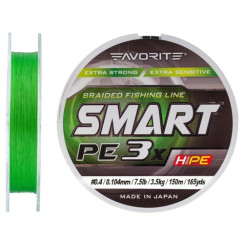 Favorite Smart PE Cord 3x 150m (l.green) #0.4/0.104mm 7.5lb/3.5kg