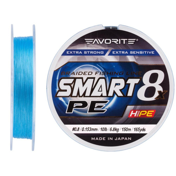 Cord Favorite Smart PE 8x 150m (sky blue) #0.8/0.153mm 10lb/6.8kg