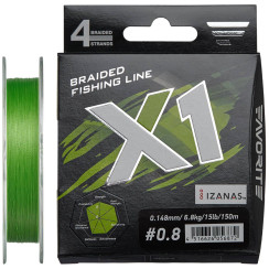 Шнур Favorite X1 4x 150m (l.green) #0.8/0.148mm 15lb/6.8kg