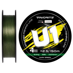 Шнур Favorite U1 4x 150м (dark green) #2.5/0.270mm 33lb/15.0kg