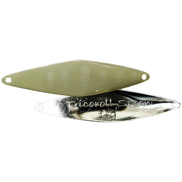 Jackall Tricoroll 68mm 14.0g Pearl & Glow Spoon