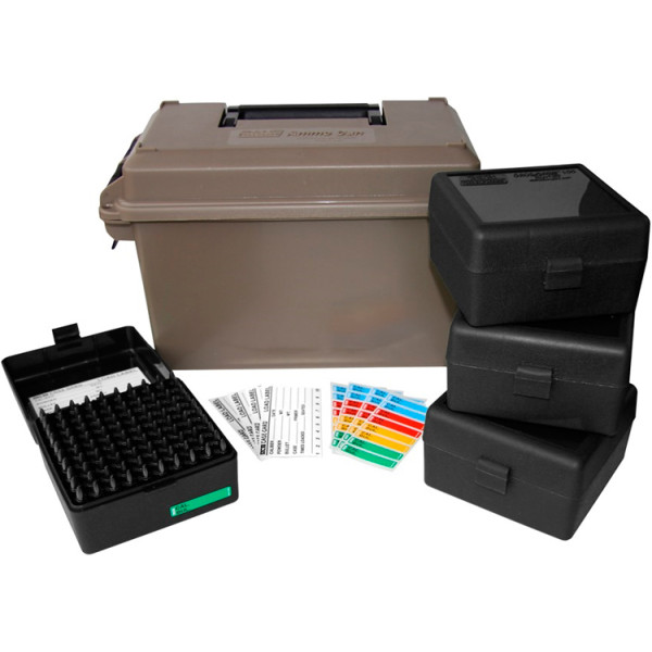 MTM Ammo Can Combo Box with Organizer for 400 .223 Rem. Rounds. Dark Brown.